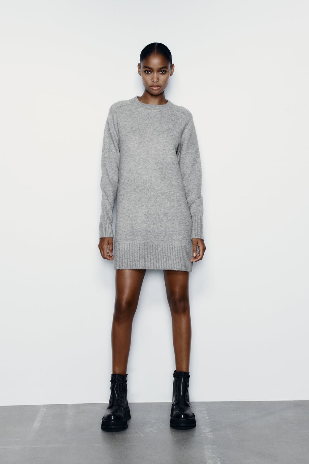 

Вязаный топ из фольги ZARA, серый