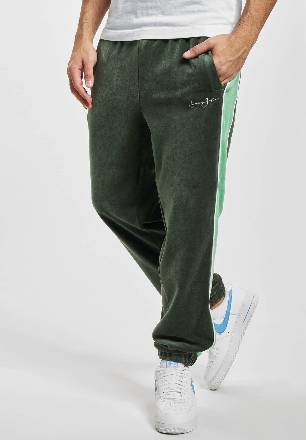 

Спортивные брюки Sj Script Logo Colorblock Sean John, цвет olive green