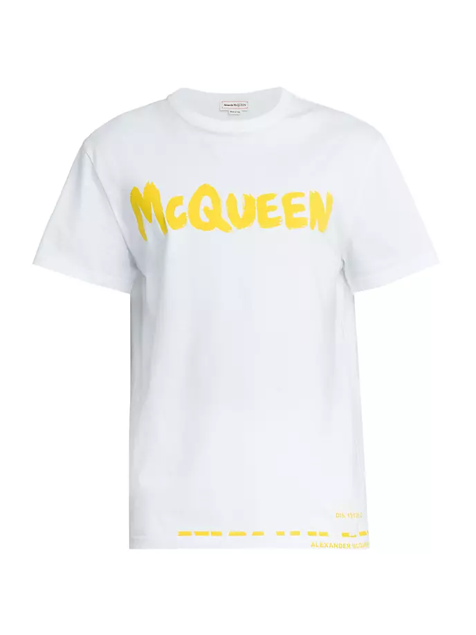 

Футболка с круглым вырезом с принтом граффити Alexander Mcqueen, белый