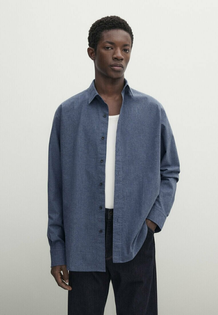 

Рубашка REGULAR THIN STRIPED Massimo Dutti, цвет mottled blue