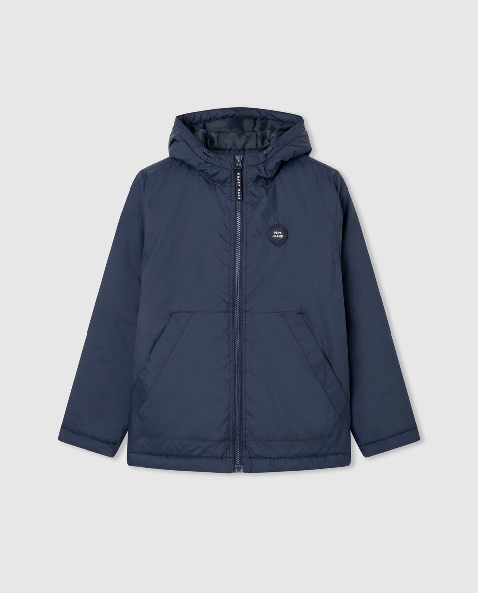 

Ветровка для мальчика с капюшоном и застежкой-молнией Pepe Jeans, темно-синий