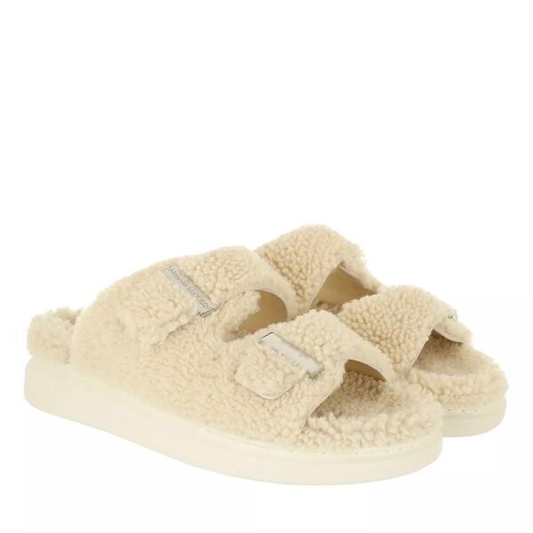 

Сандалии shearling two band slide sandals Alexander Mcqueen, бежевый