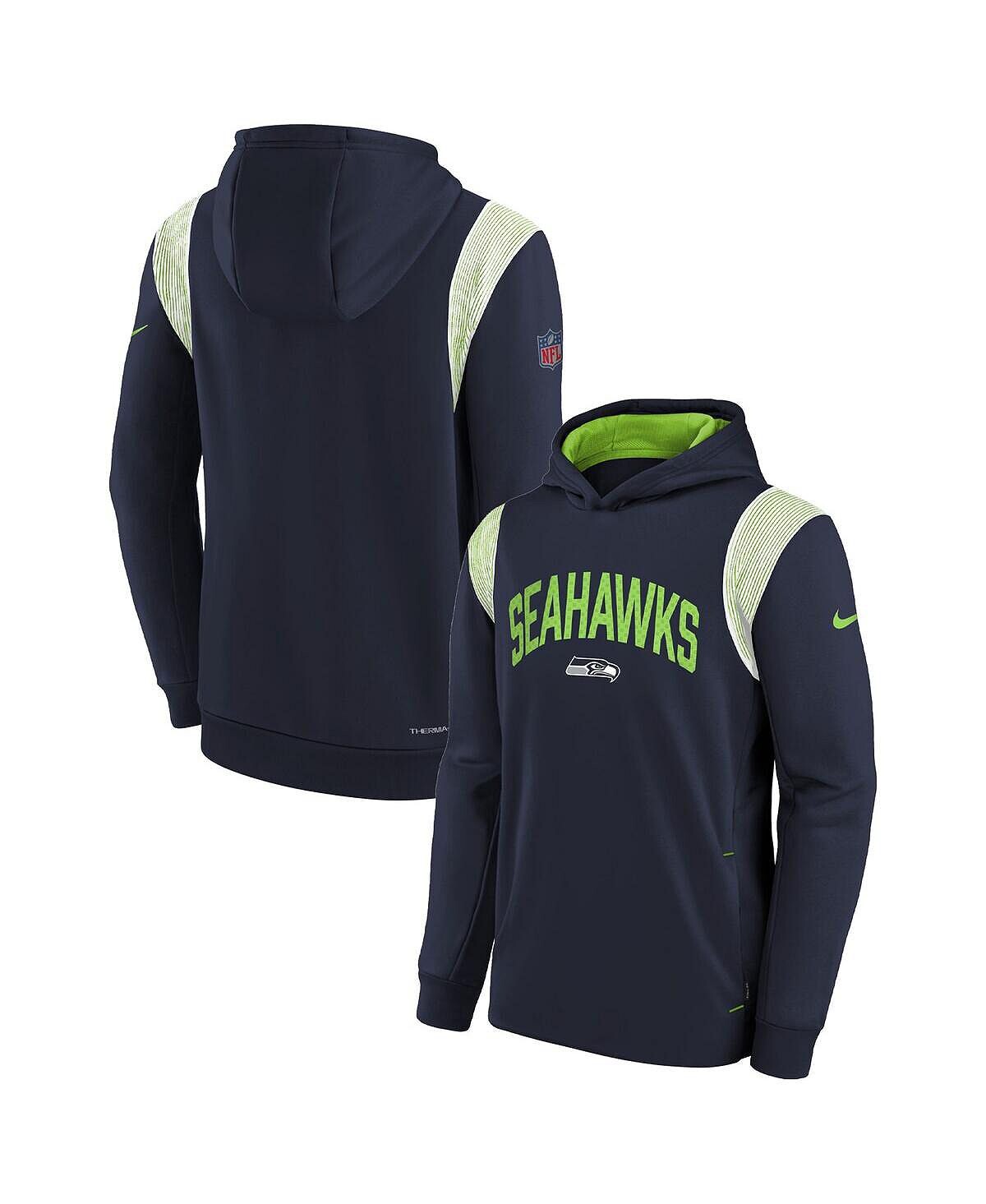 

Темно-синий флисовый пуловер с капюшоном Big Boys College Seattle Seahawks Nike