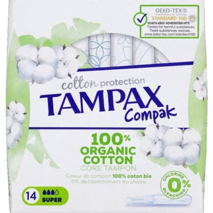 Тампоны Tampax Compak Cotton Protection Super с аппликатором, 14 шт.