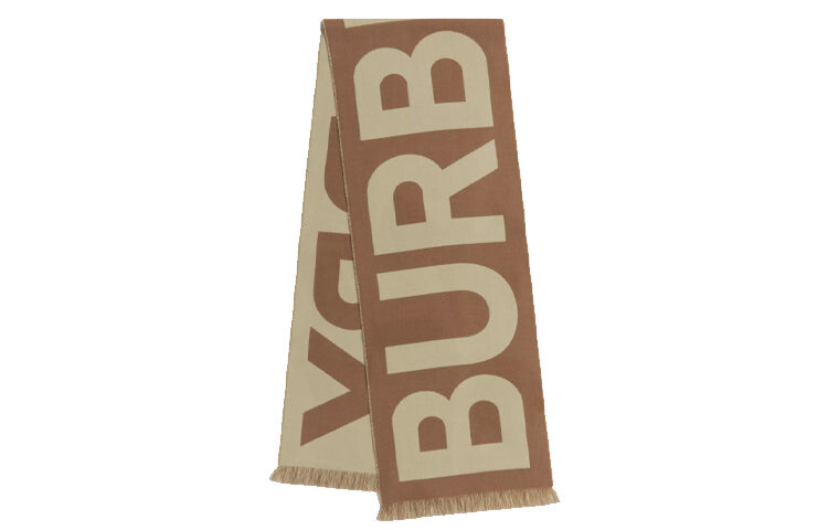 

Шарф Burberry жаккардовый шерстяной, коричневый
