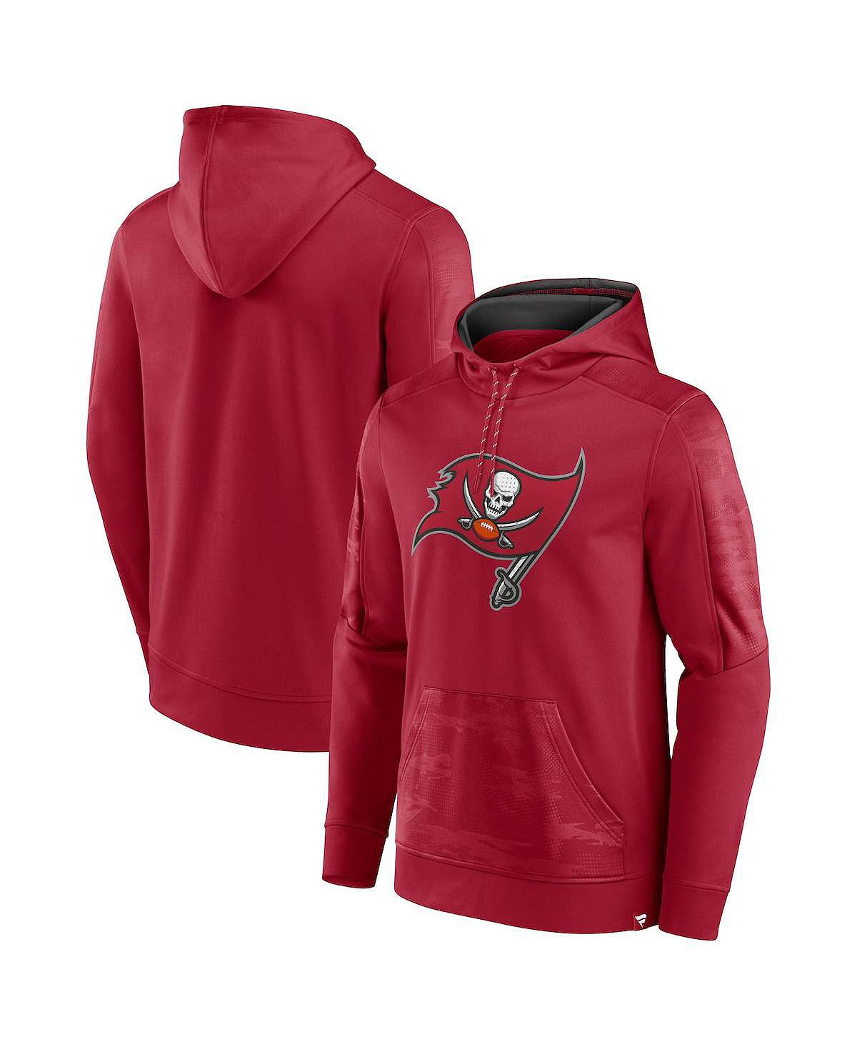цена Мужской красный пуловер с капюшоном Tampa Bay Buccaneers On The Ball с логотипом Fanatics