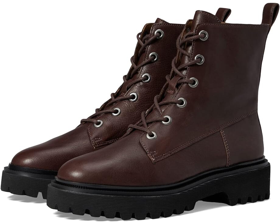 Ботинки Madewell The Rayna Lace-Up Boot in Leather, цвет Dark Cabernet