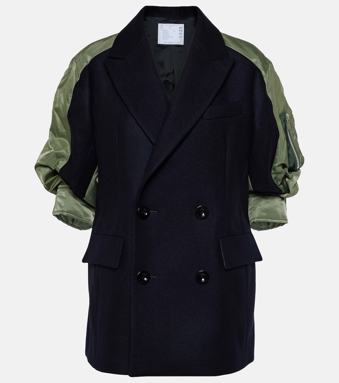 

Двубортный жакет из шерсти Sacai, синий