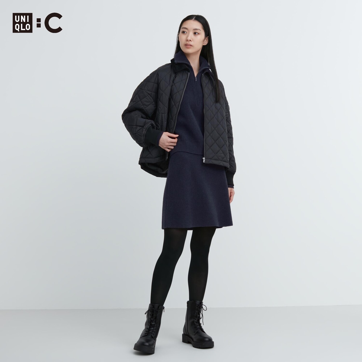 

мини-юбка премиум-класса с ягненком Uniqlo, темно-синий