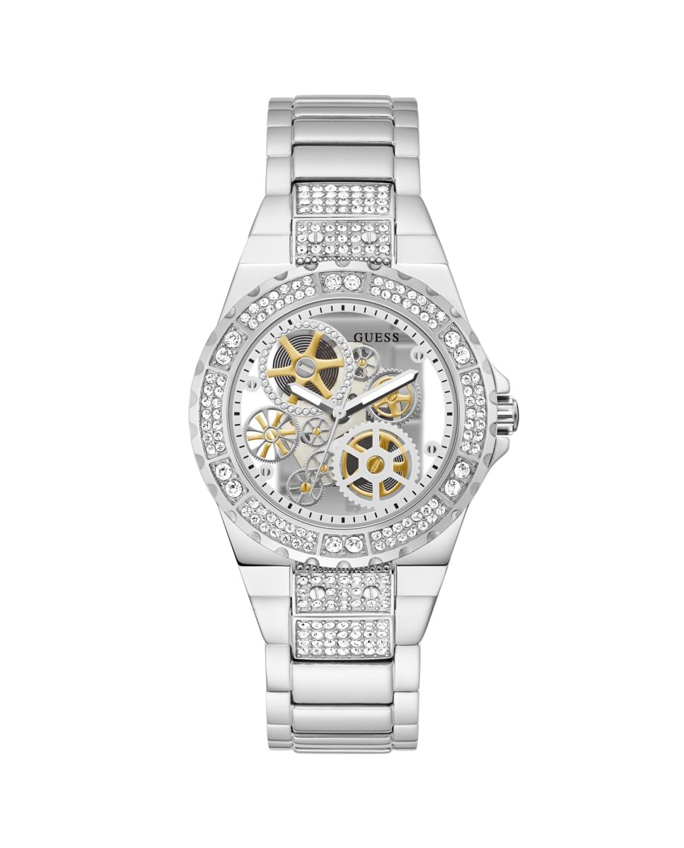 цена Женские часы Reveal GW0302L1 со стальным и серебряным ремешком Guess, серебро