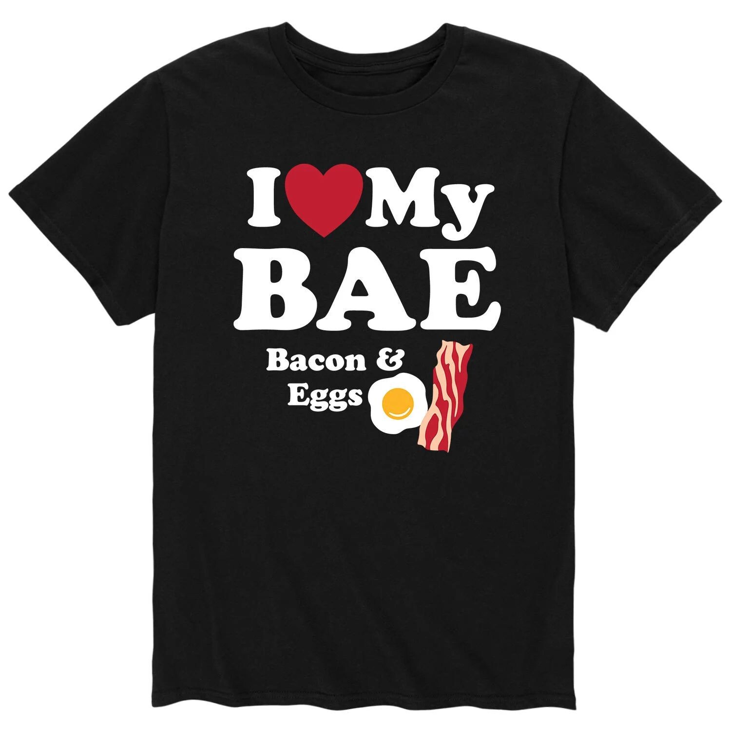 

Футболка Big & Tall с надписью "I Love BAE" на День святого Валентина с беконом и яйцами Licensed Character