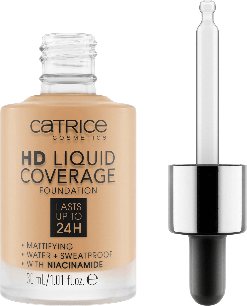 Тональная основа Liquid HD Coverage Water 035 Natural Beige 30 мл Catrice