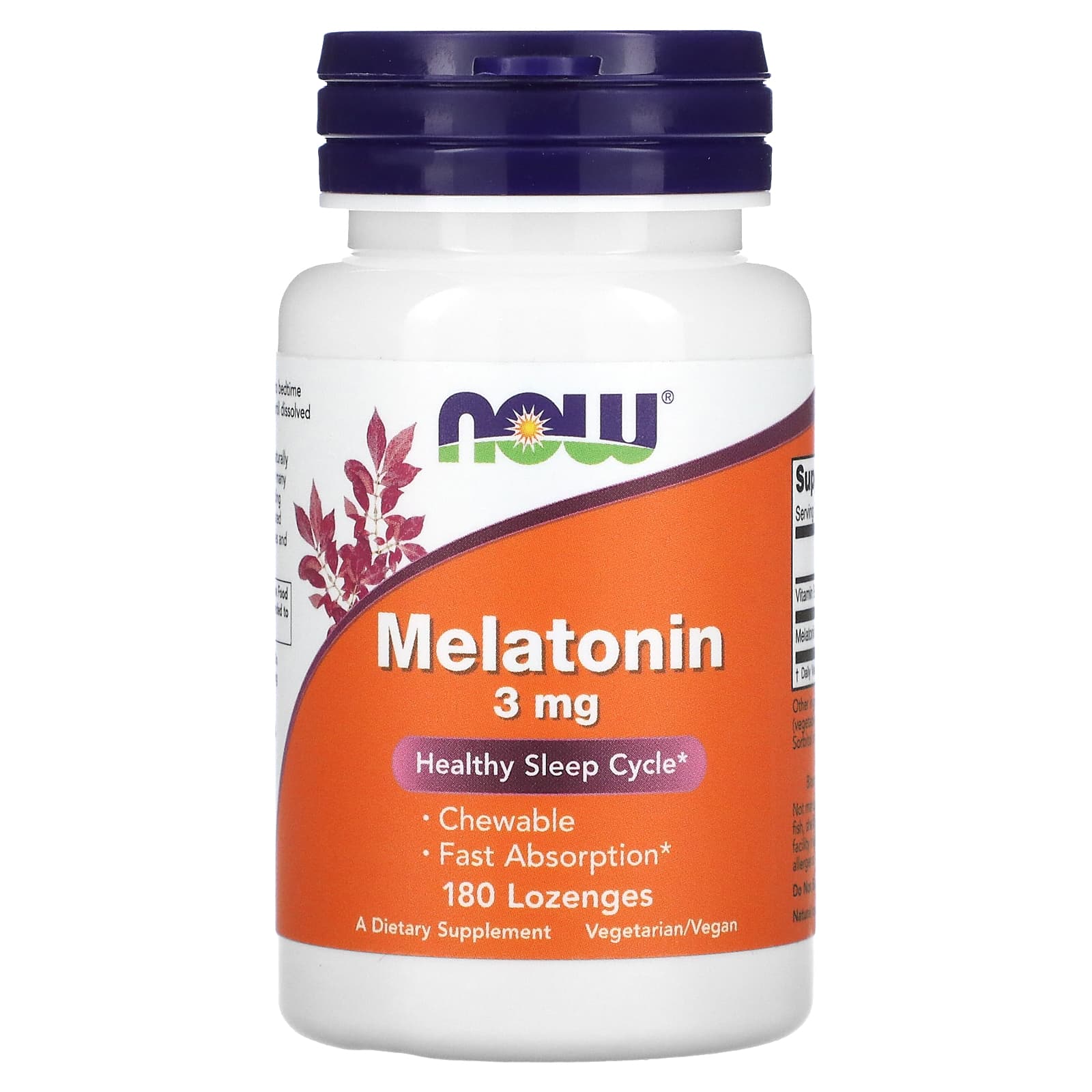 Now Foods Мелатонин 3 мг 180 пастилок