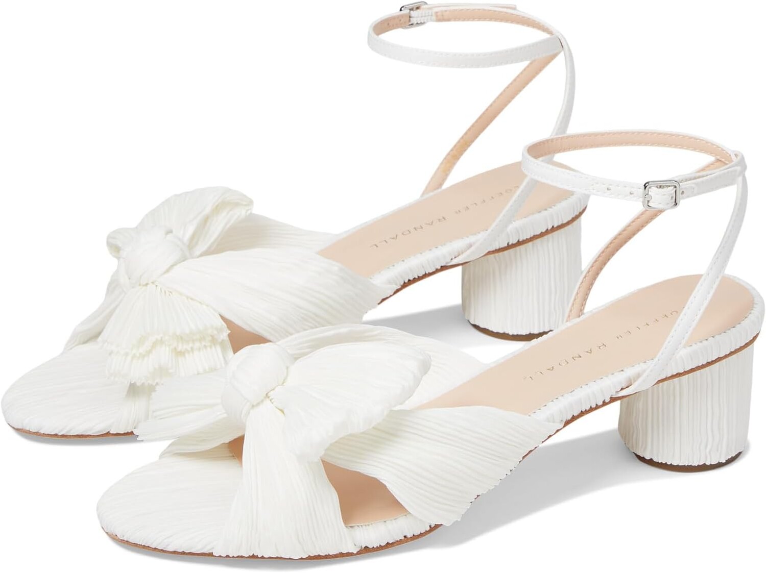 

Сандалии Loeffler Randall Dahlia Pleated Knot Mule with Ankle Strap, белый