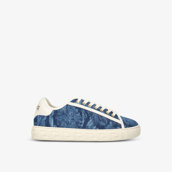 

Кеды с низким берцем и графическим узором baroque Versace, цвет denim