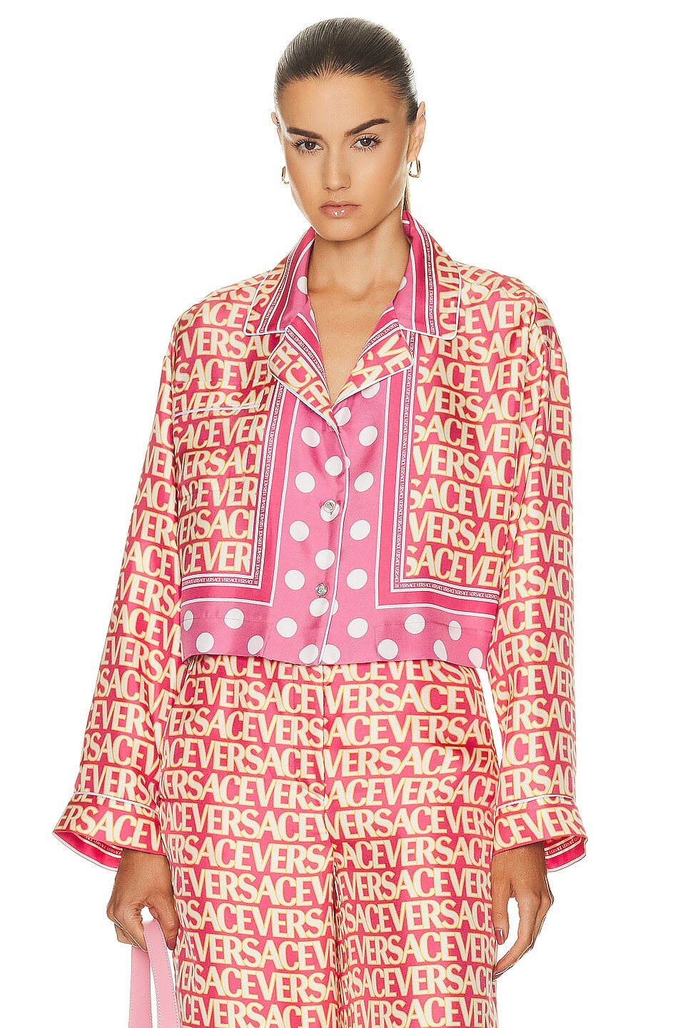 

Рубашка Versace Twill, цвет Fuchsia & Pink