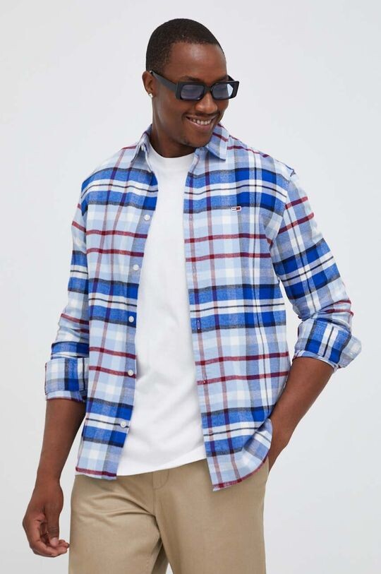 

Хлопковая рубашка Tommy Jeans, синий