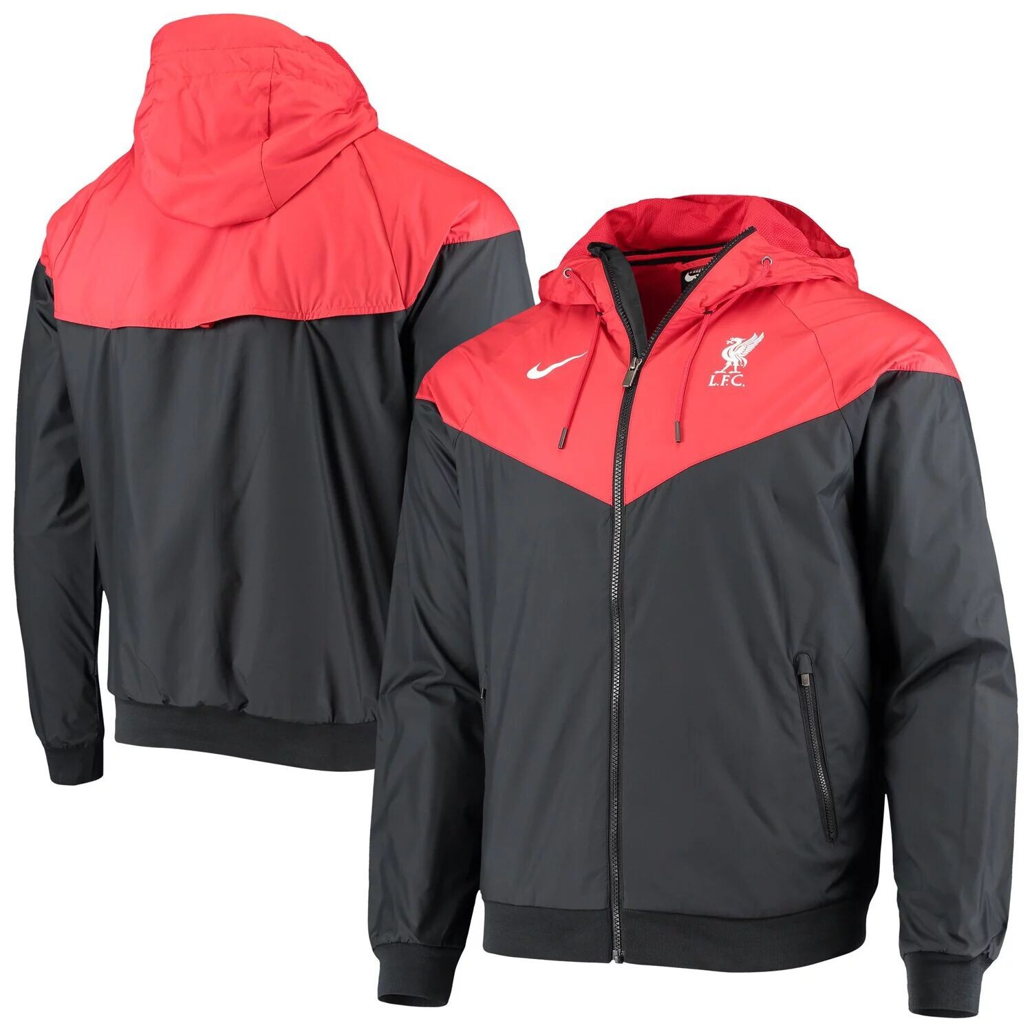

Мужская черная куртка Liverpool Windrunner с молнией во всю длину Nike, Черный