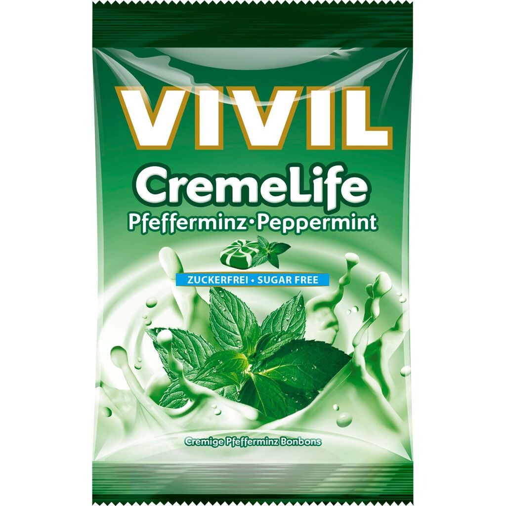 

Леденцы Vivil Creme Life с мятой и сливками без сахара 110г