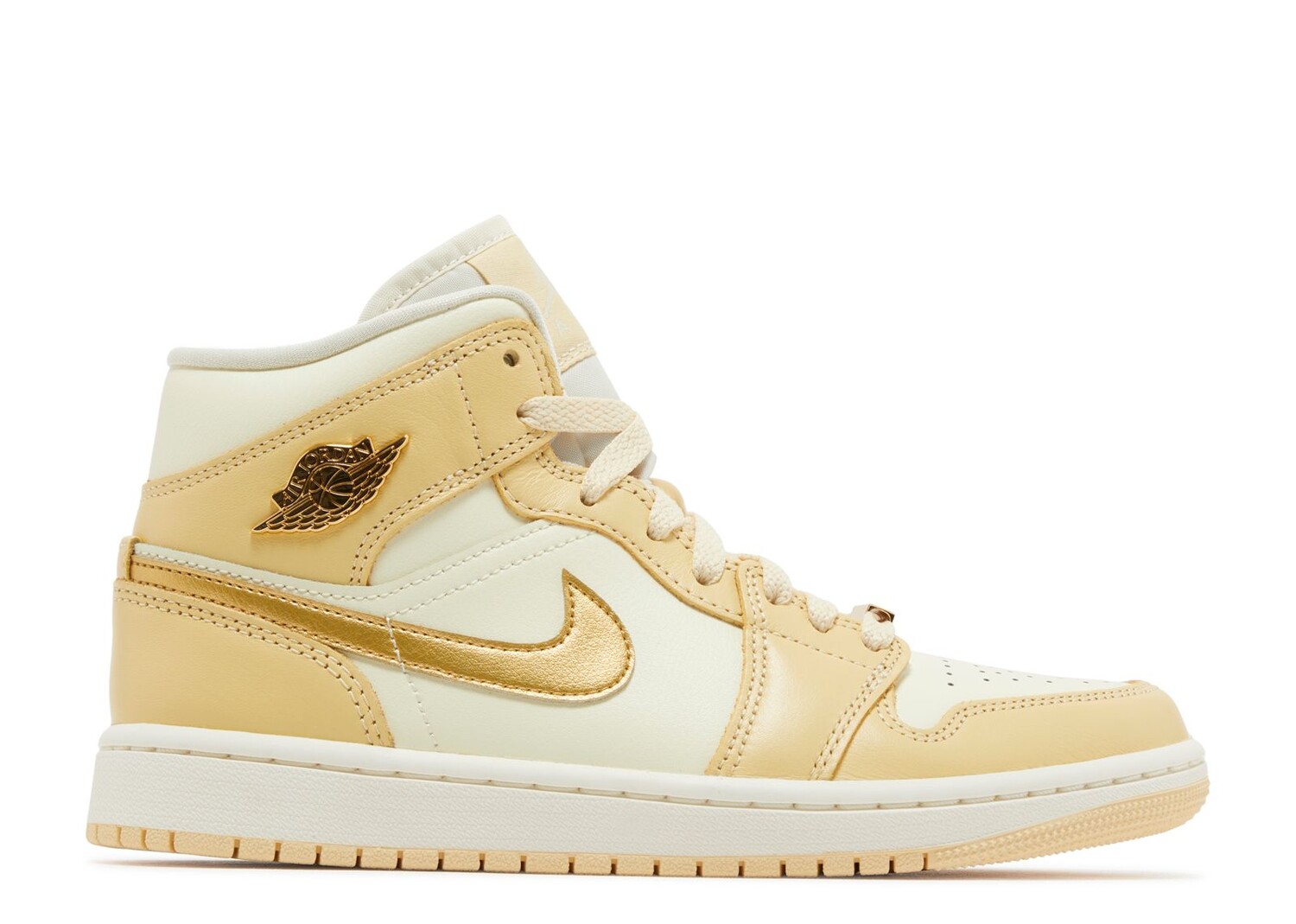 

Кроссовки Air Jordan Wmns Air Jordan 1 Mid 'Pale Vanilla Gold', кремовый, Бежевый