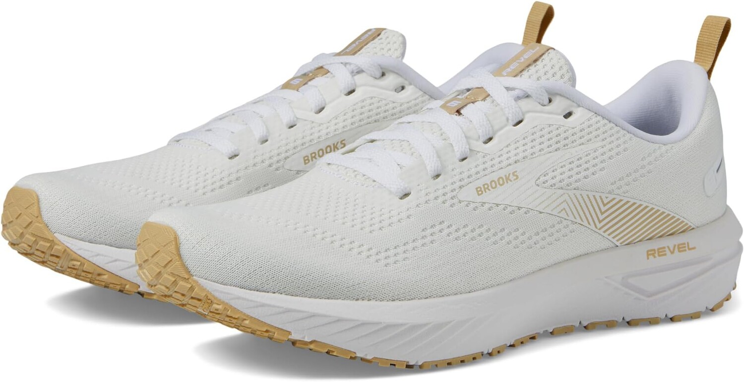 Кроссовки Revel 6 Brooks, цвет White/Khaki кроссовки revel 6 brooks цвет blue bachelor button white