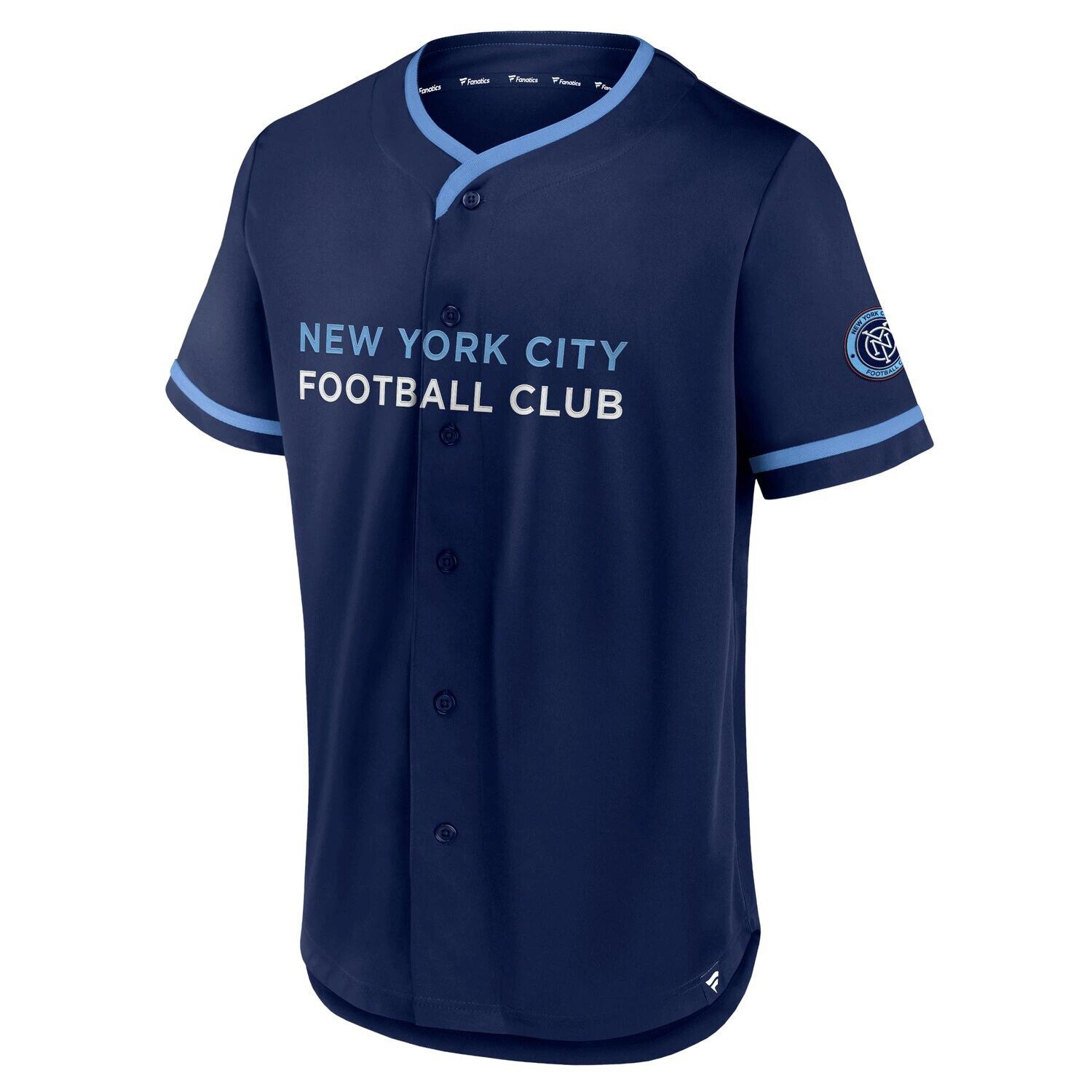 

Мужская бейсбольная майка Fanatics темно-синего/голубого цвета с логотипом New York City FC Ultimate Player