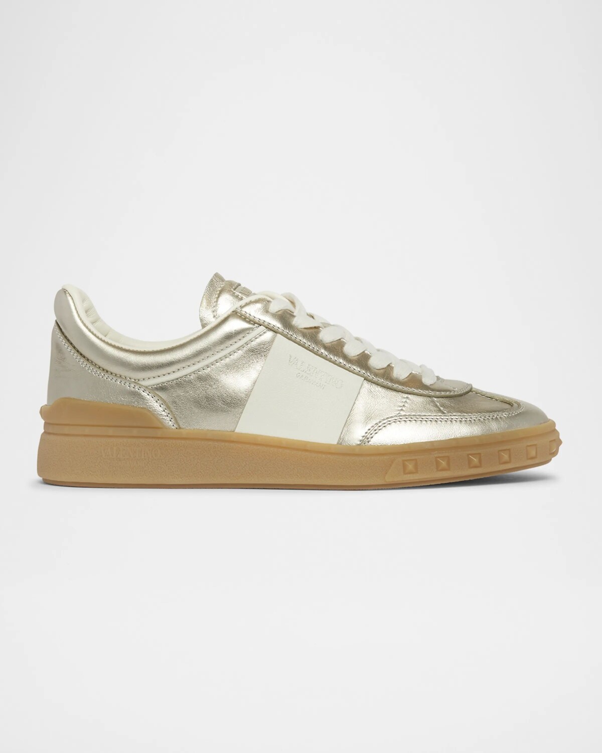 

Кроссовки Upvillage с эффектом металлик Valentino Garavani, цвет Platino/Ivory/Ambra