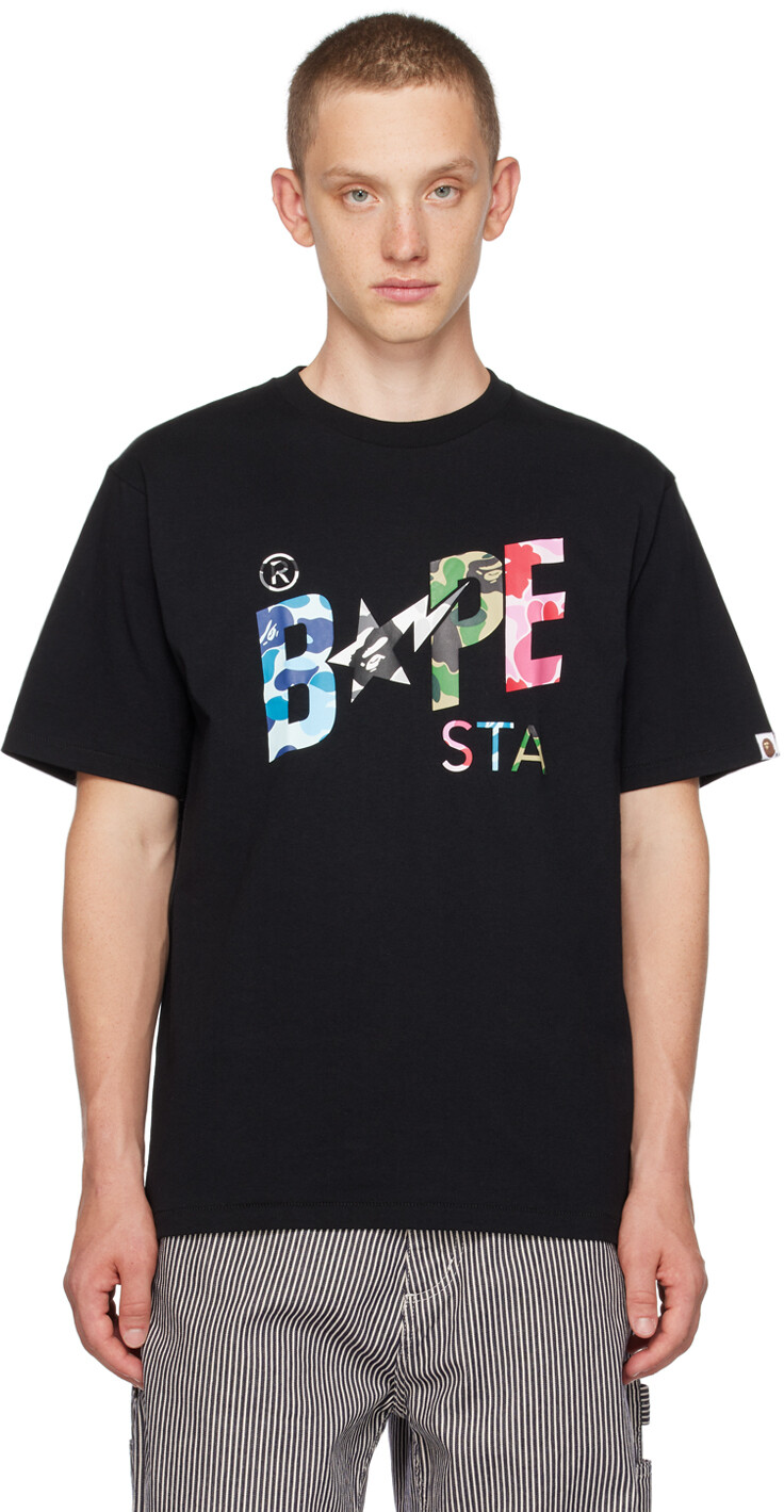 

Черная футболка ABC Camo Crazy BAPE