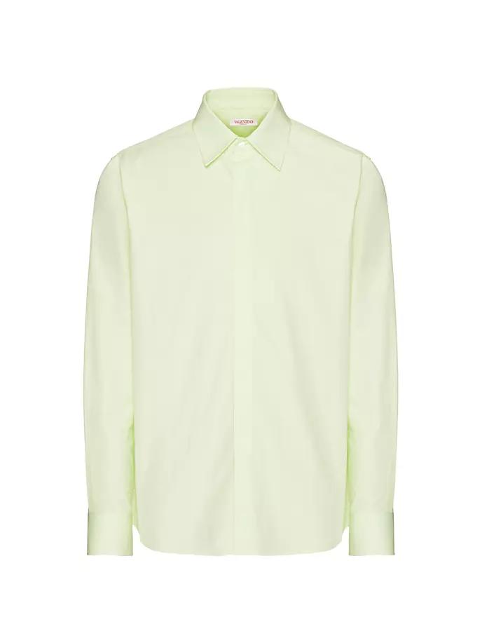 

Рубашка из плотного хлопкового поплина с длинными рукавами Valentino Garavani, цвет yellow mint