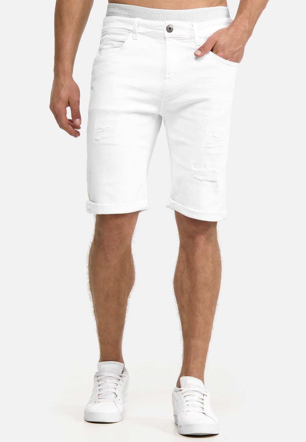 Шорты джинсовые CUBA CADEN INDICODE JEANS, цвет off-white футболка базовая tony indicode jeans цвет off white