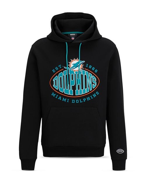 

Толстовка обычного кроя с принтом BOSS NFL Miami Dolphins из смеси хлопка BOSS, цвет Black