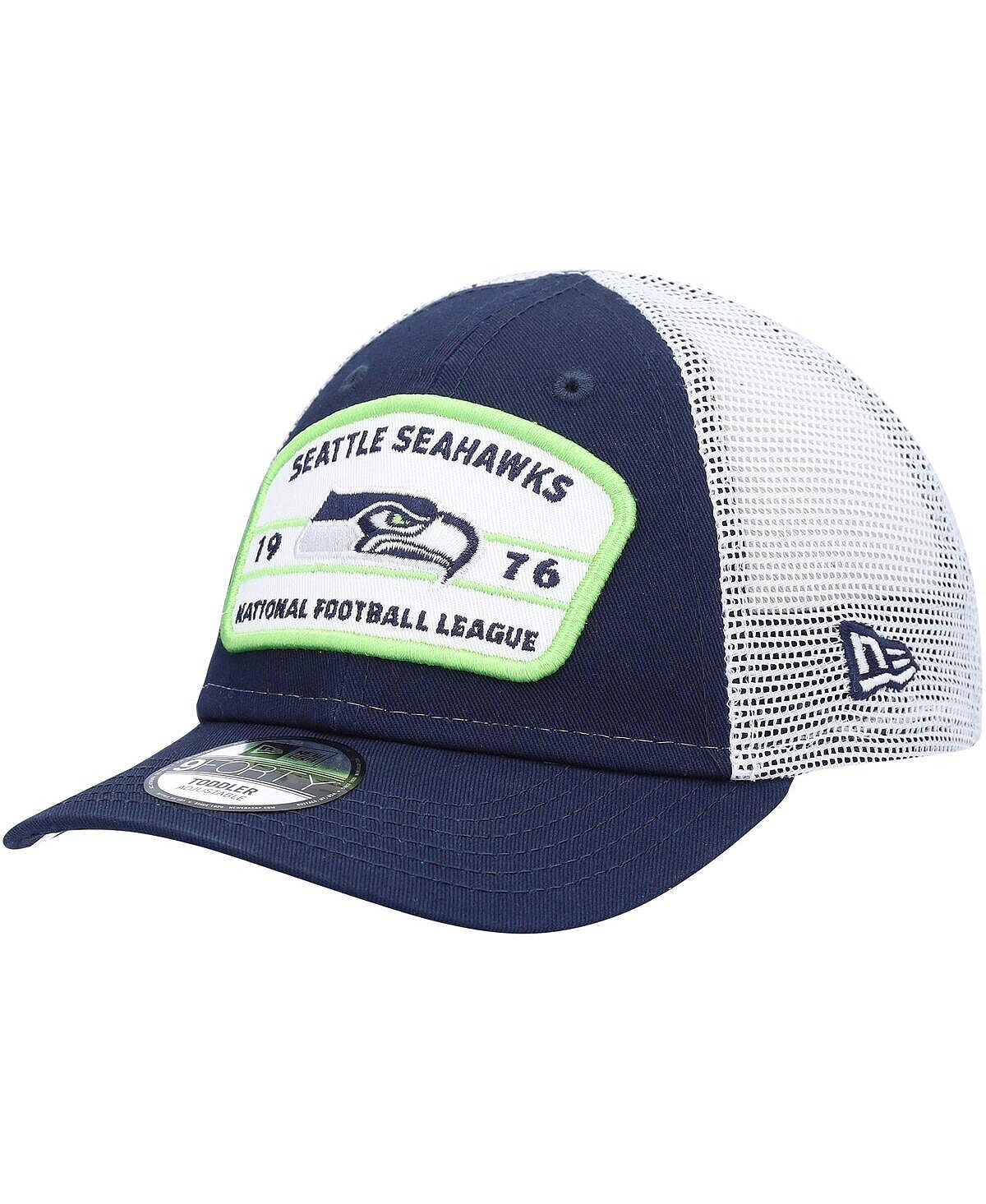 

Регулируемая шапка Seattle Seahawks Loyalty Trucker 9FORTY для маленьких мальчиков и девочек, темно-синяя и белая регулируемая шапка New Era