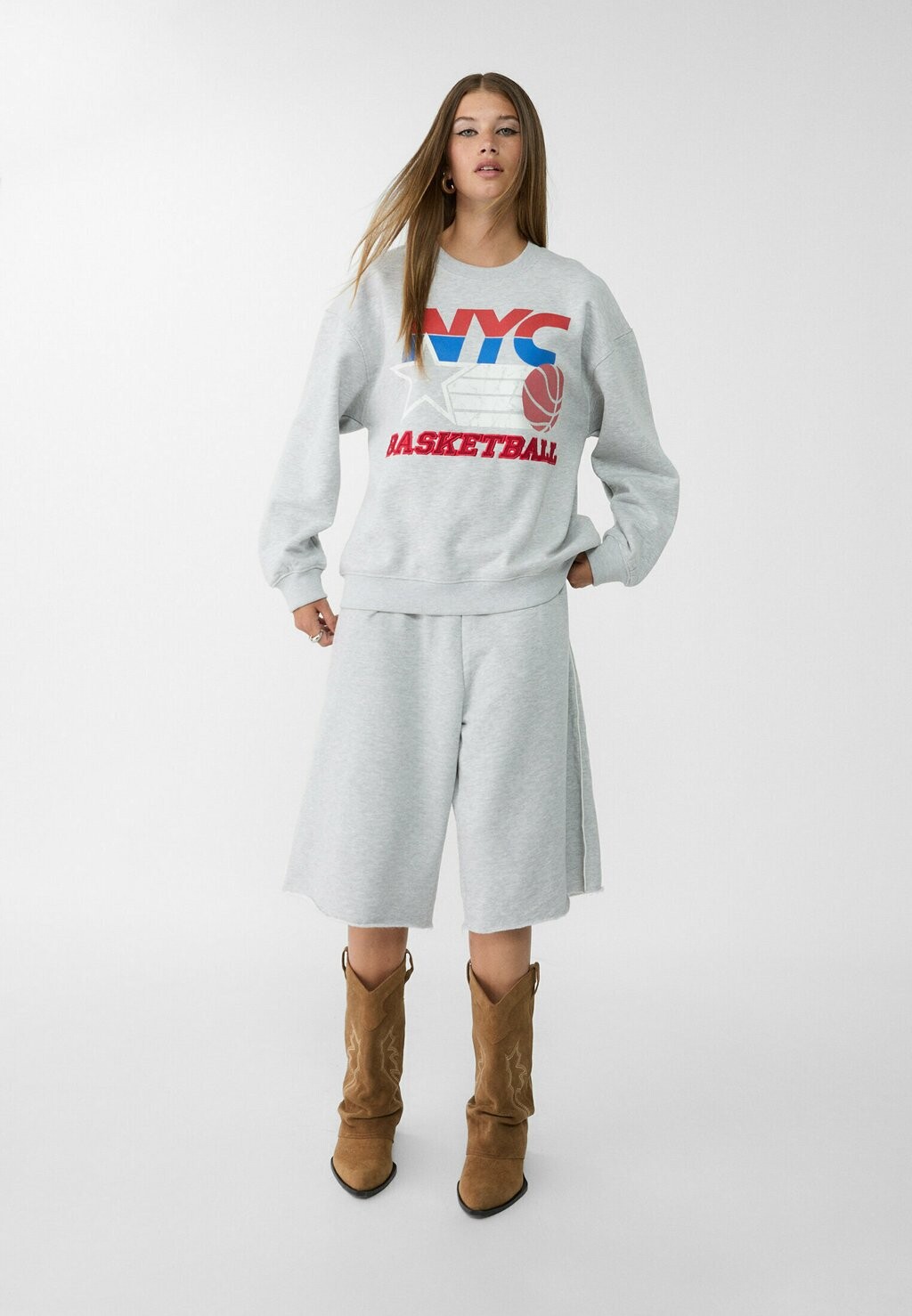 

Толстовка BASKETBALL Stradivarius, серый