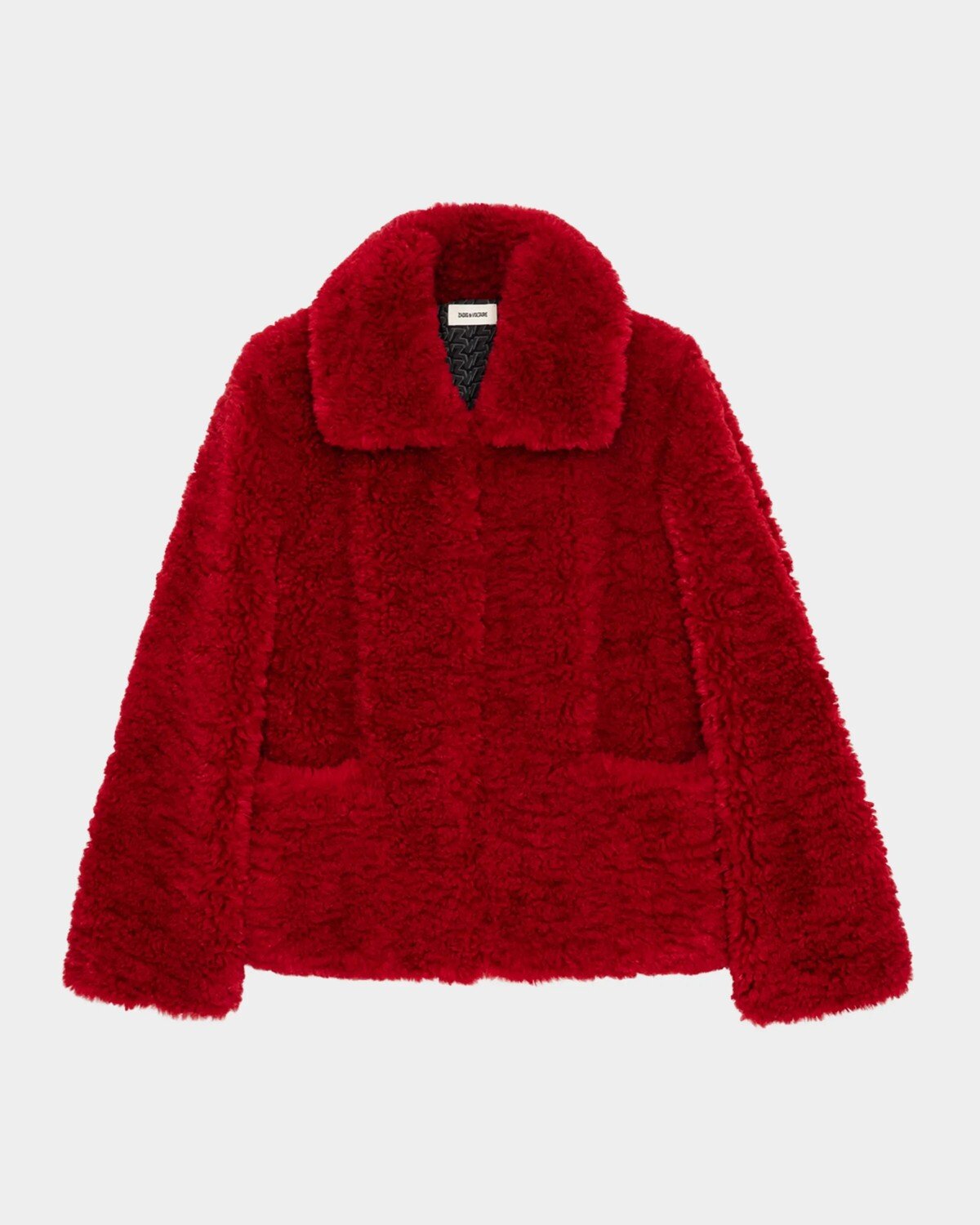 

Мягкая фигурная куртка Fred из шерпы Zadig & Voltaire, цвет Crimson