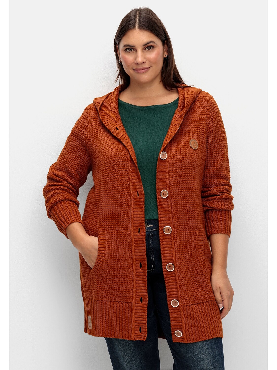 

Кардиган sheego Strickjacke, коньячный