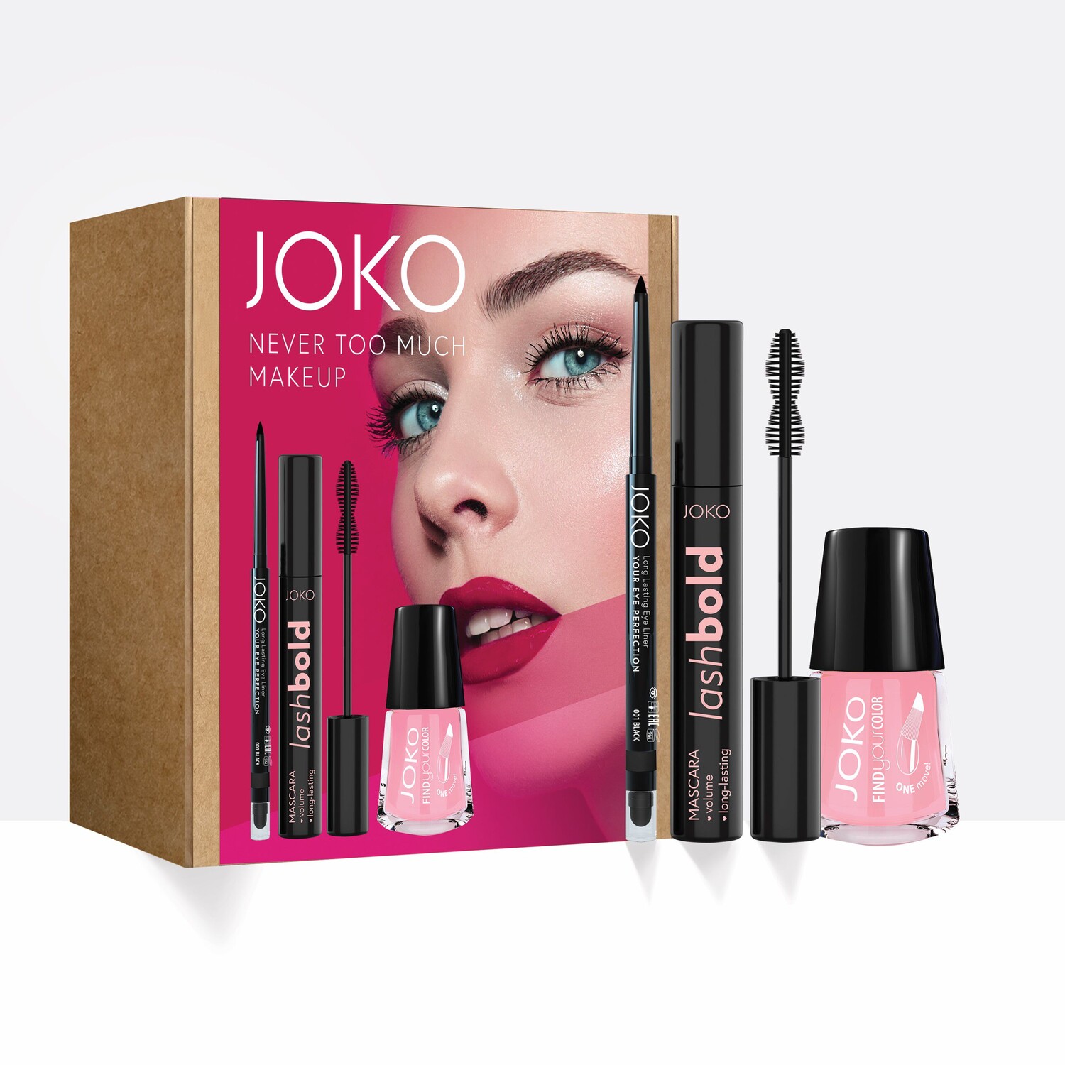 

Набор: тушь Joko Never Too Much Makeup, 10 мл