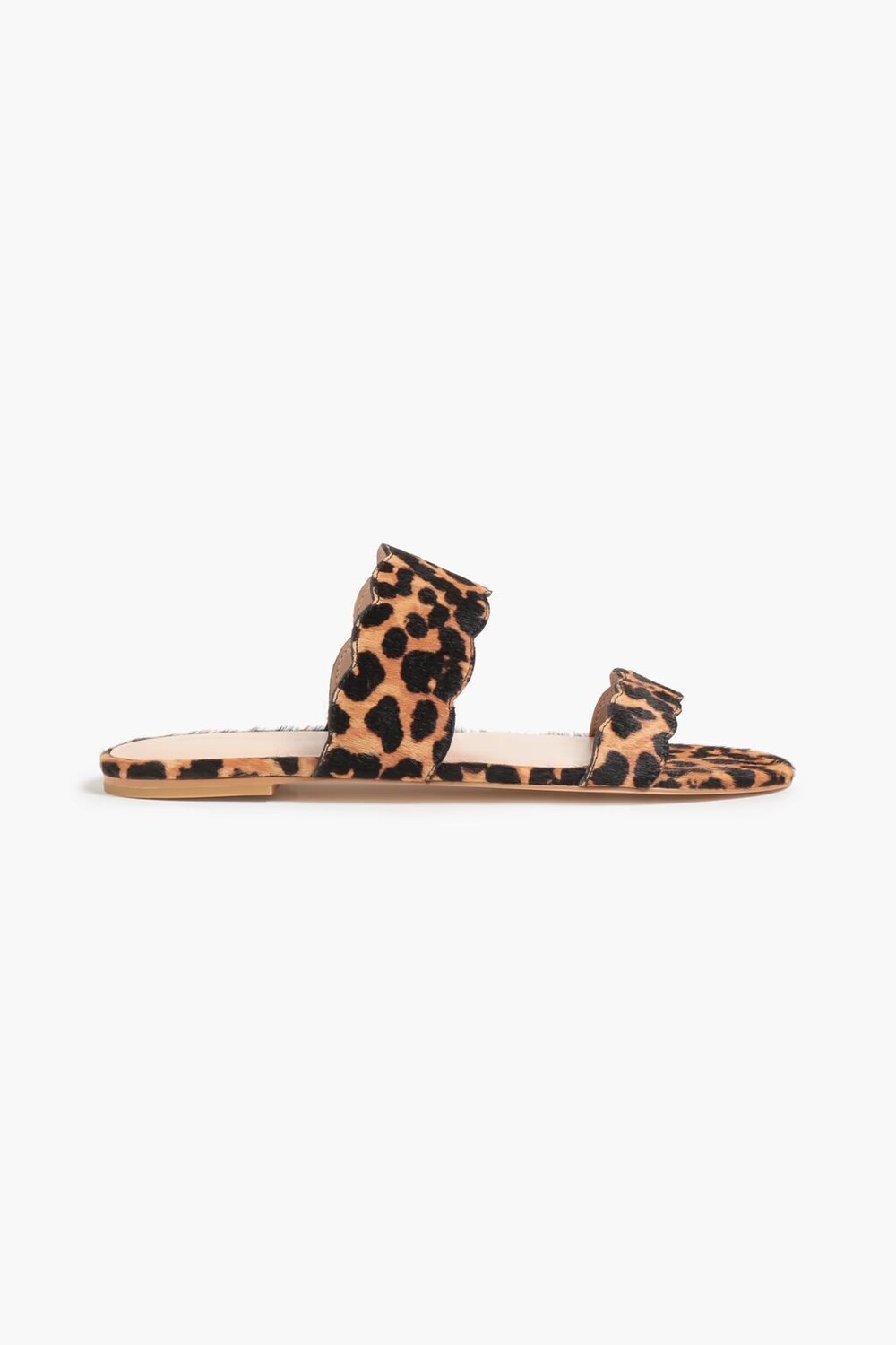 

Босоножки Santorini из телячьей шерсти с фестонами и леопардовым принтом Stuart Weitzman, коричневый