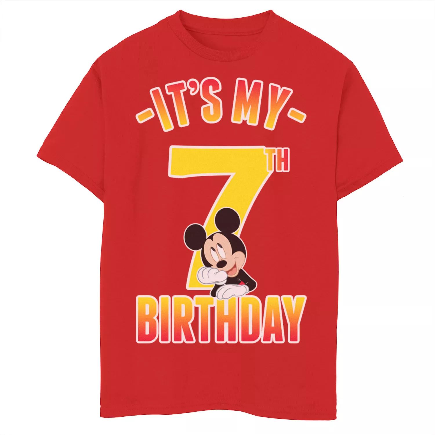 Футболка с градиентным портретом «Микки Маус» Disney для мальчиков 8–20 лет «Это мой 7-й день рождения» Licensed Character микки маус диснея мальчики 8–20 лет ура футболка с рисунком мой 6 й день рождения сегодня disney