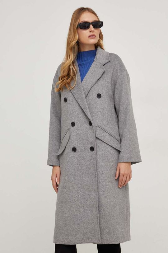 Шерстяное пальто Answear Lab, серый