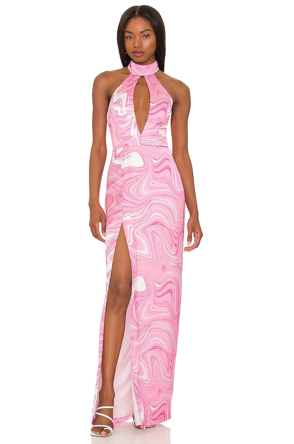 Платье Amanda Uprichard x REVOLVE Idina Gown, цвет Pink Swirl