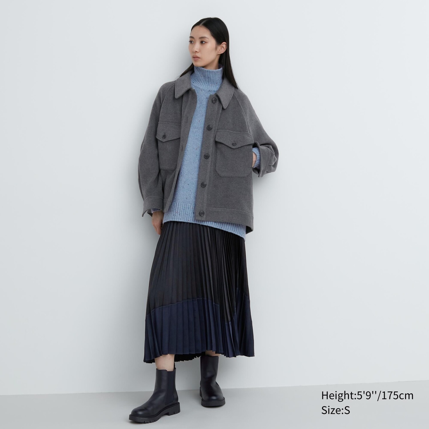 

Куртка оверсайз Uniqlo, темно-серый