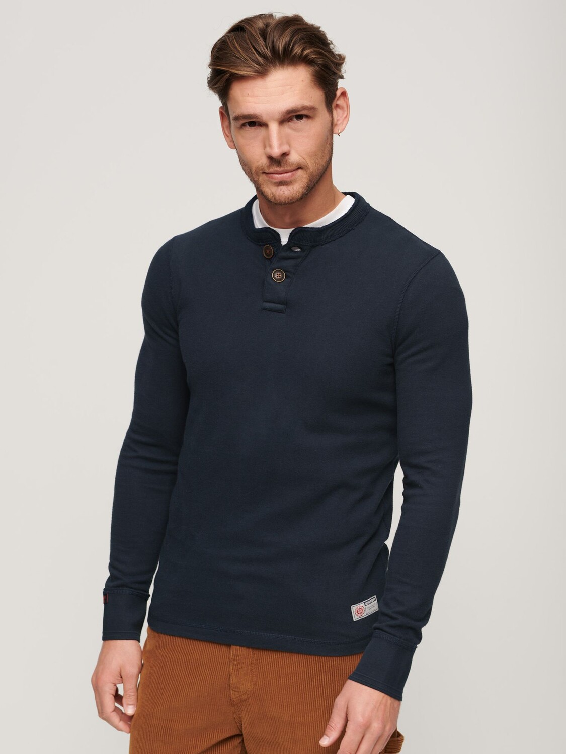 

Винтажный топ Athletic Chariot с круглым вырезом Superdry, затмение темно-синий