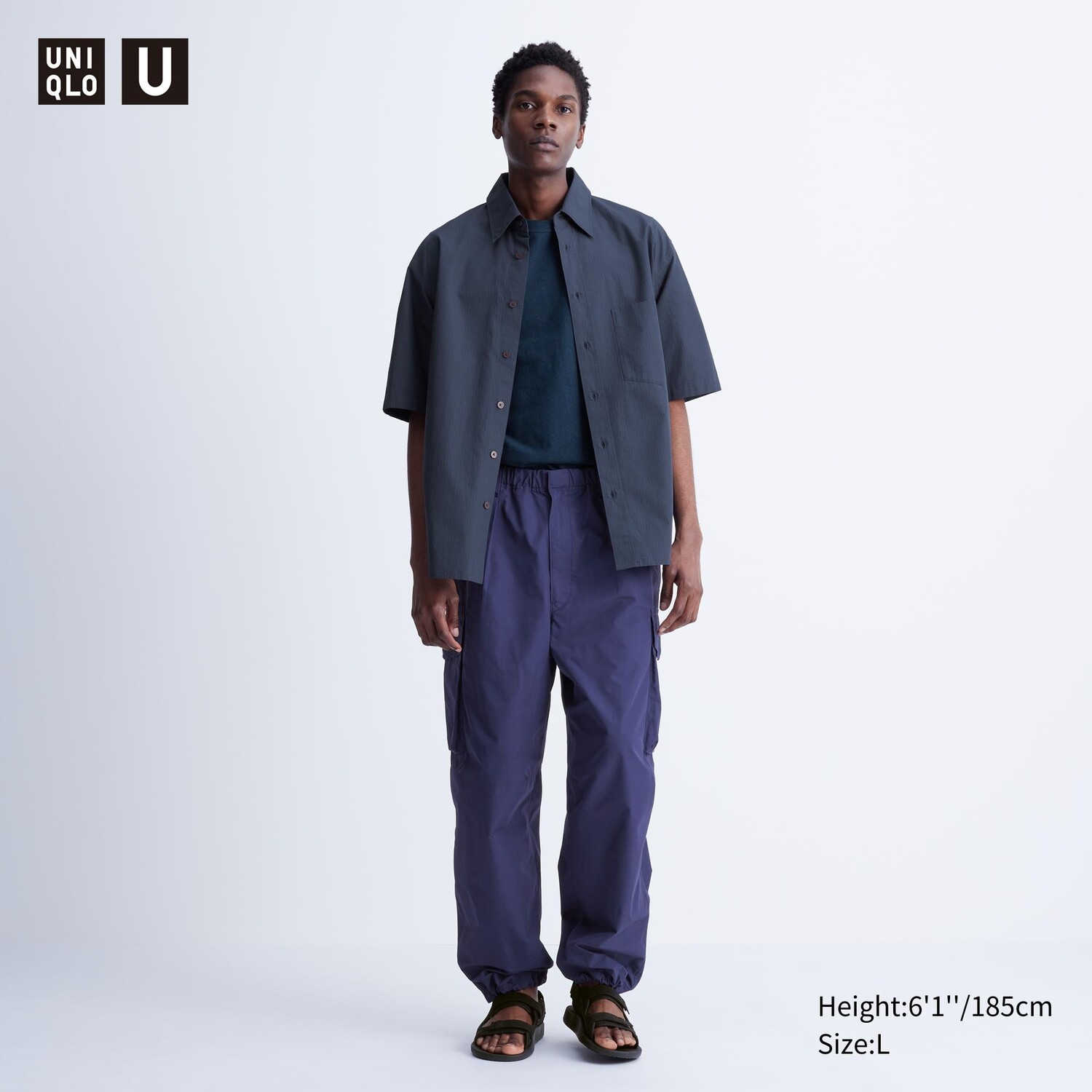 

Широкие брюки парашют UNIQLO, синий