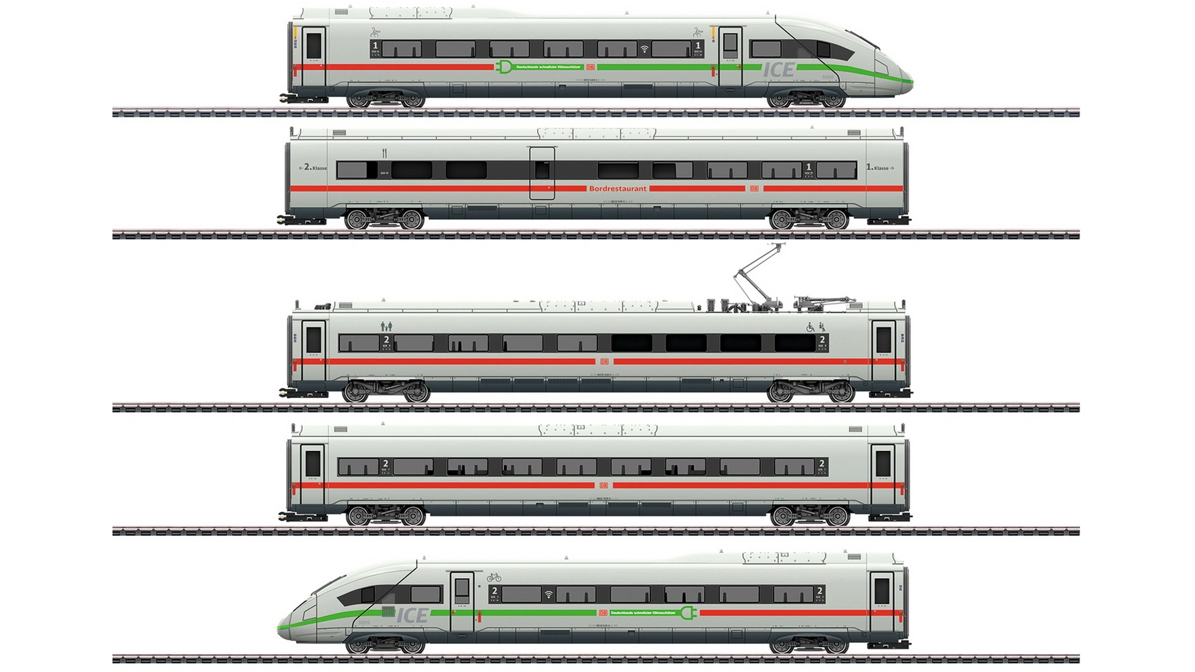 

Вагонный поезд ice 4 серии 412/812 с зелеными полосами Märklin