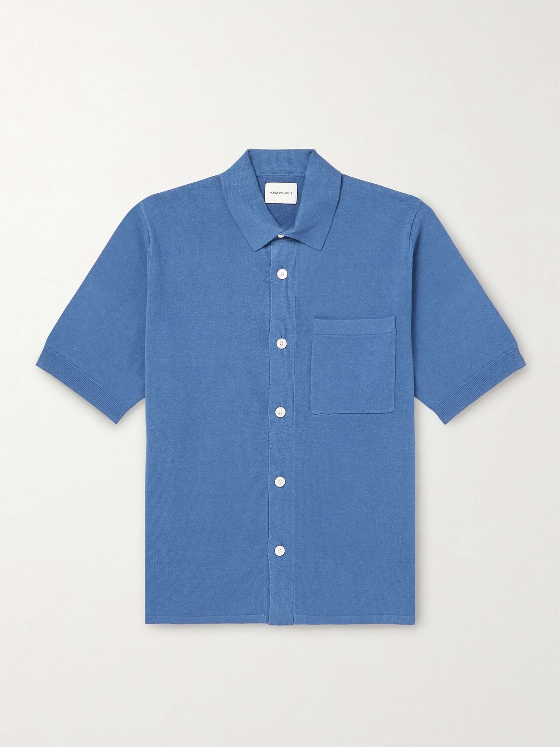 

Трикотажная рубашка Rollo из смеси льна и хлопка NORSE PROJECTS, синий