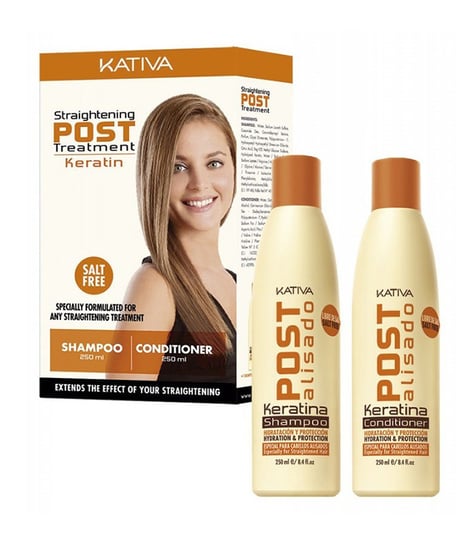 Набор после кератинового выпрямления волос, 2x250 мл Kativa, Post Straightening набор для кератинового выпрямления волос gloss 2x250 мл