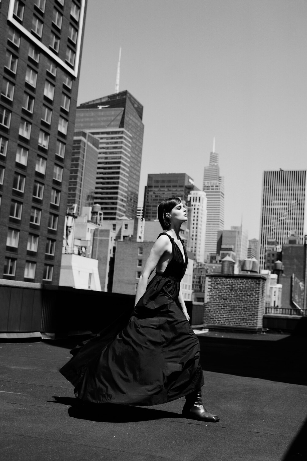 

Длинное платье из нейлона Zara, темно-синий