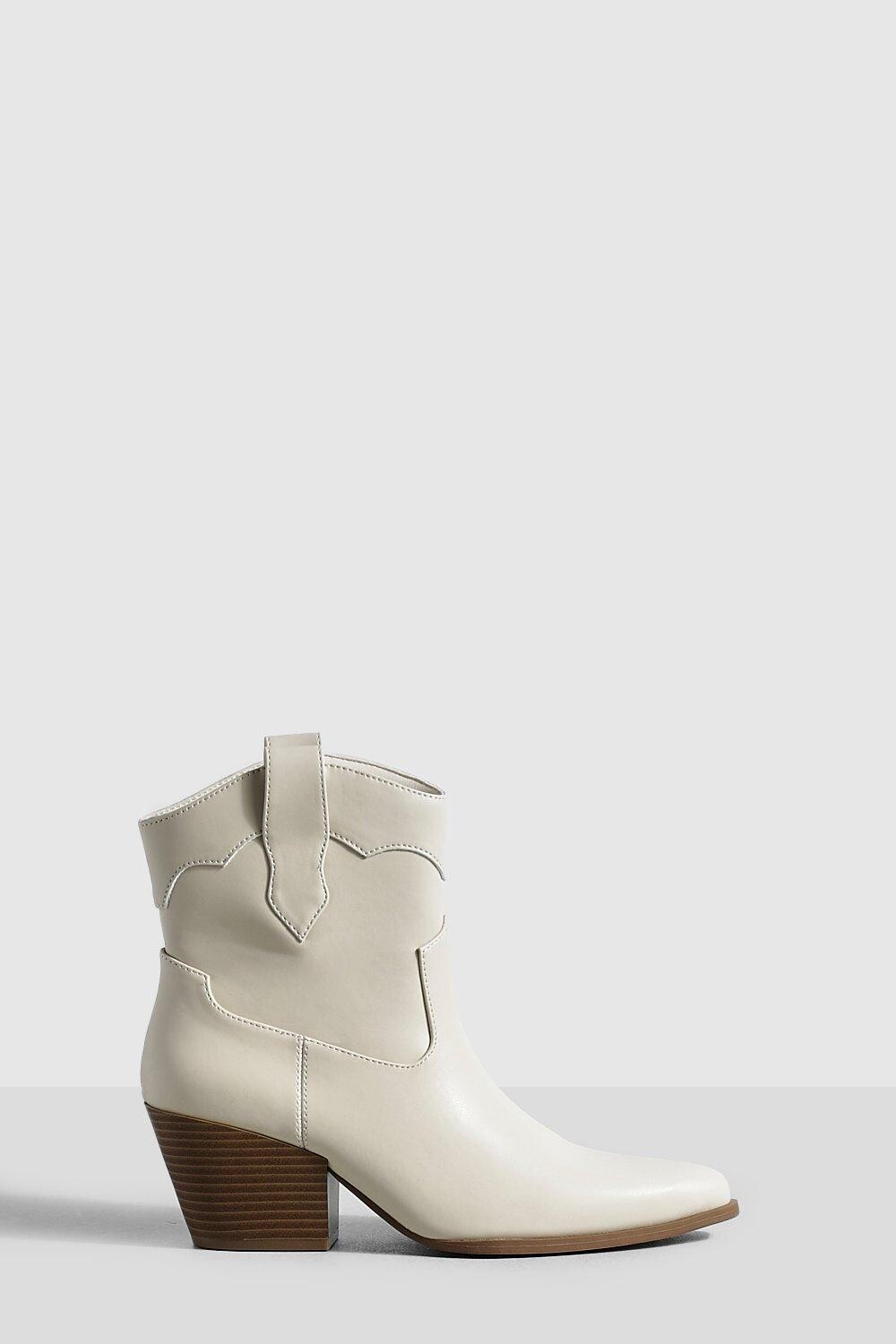 

Ковбойские ботинки tab detail Boohoo, кремовый
