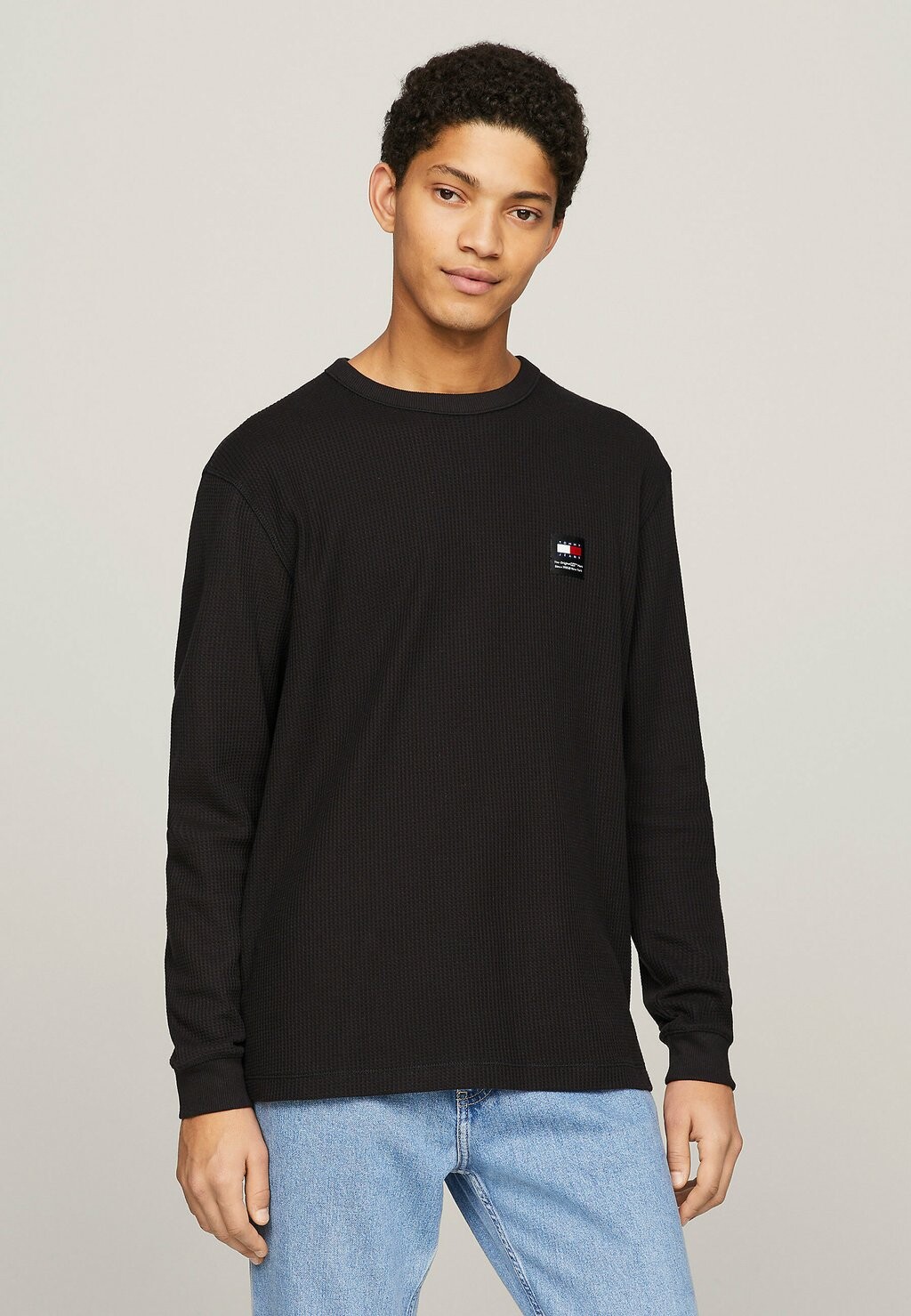 

Топ с длинными рукавами WAFFLE Tommy Jeans, цвет black