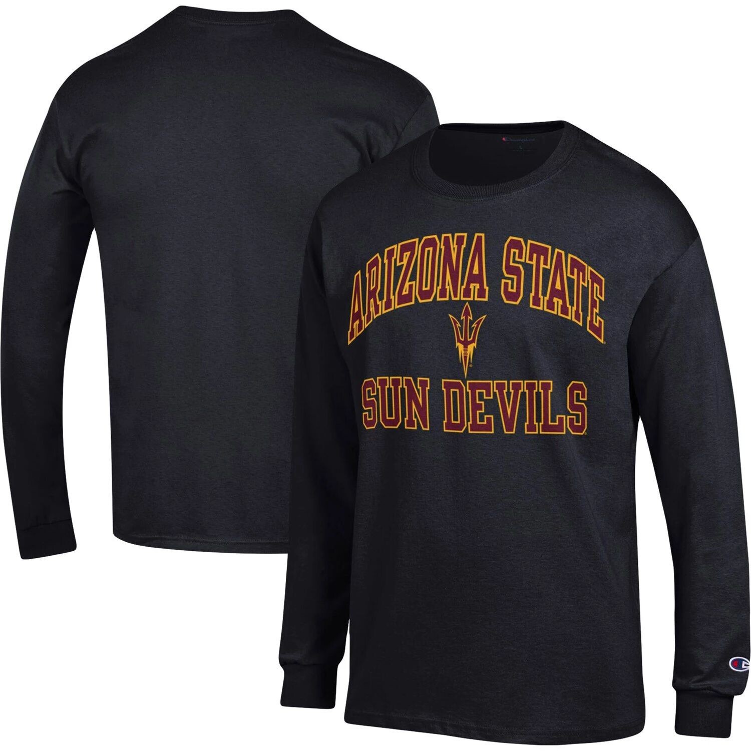 

Мужская черная футболка с длинным рукавом Arizona State Sun Devils High Motor Champion